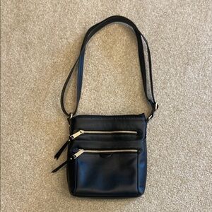 NEW Black Leather Crossbody Bag